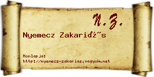 Nyemecz Zakariás névjegykártya